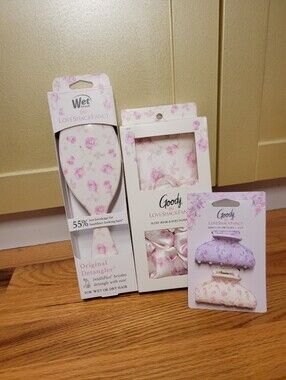 NWT Limited Ed LoveShackFancy Wet Brush x Goody Hair 3 Pc Set- Sterling Dusk HTF
